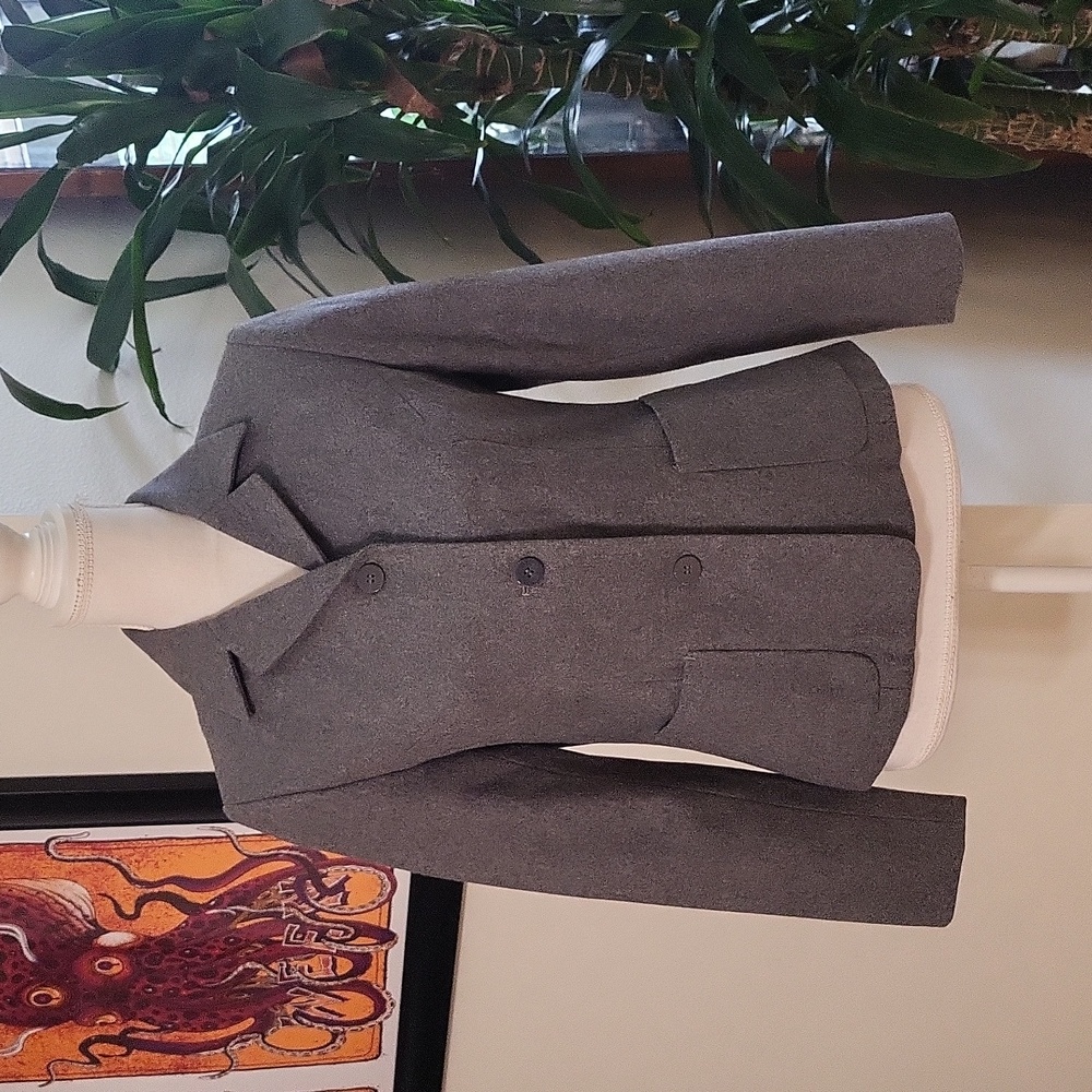 Wanko Gray Wool BlazerW Pockets
